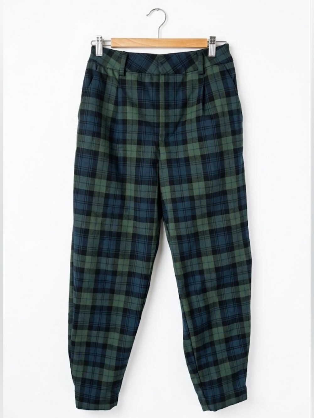 Icône by Simons Green & Blue Plaid Trousers - Size S